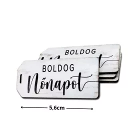   Nyomtatott dekorkarton - Boldog nőnapot scrapbook táblák 5db/cs fehér