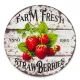 Nyomtatott fa tábla - Eper farm koszorú közép 11,8cm