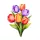 Nyomtatott dekorkarton - 6 szálas színes tulipáncsokor 1db