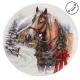 Műanyag kerek tálca Havas táj lóval 33cm
