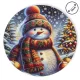 Műanyag kerek tálca Sálas hóember 33cm