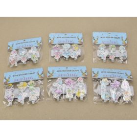 Fa csipesz babaváró figurás 6 csipesz/csomag