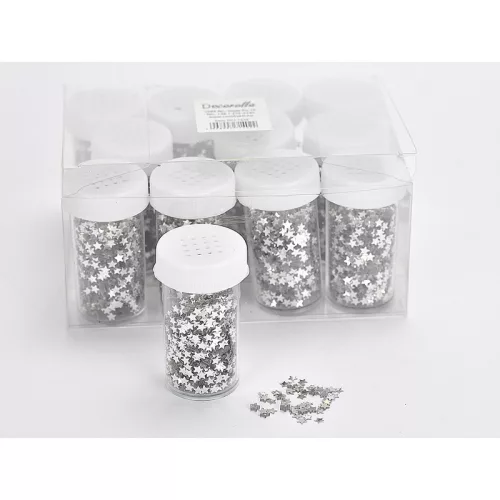 Csillag flitter ezüst 12db - OKOSÁR!