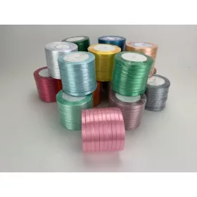 Szatén szalag 6mm 10 tekercs - OKOSÁR! -Több színben