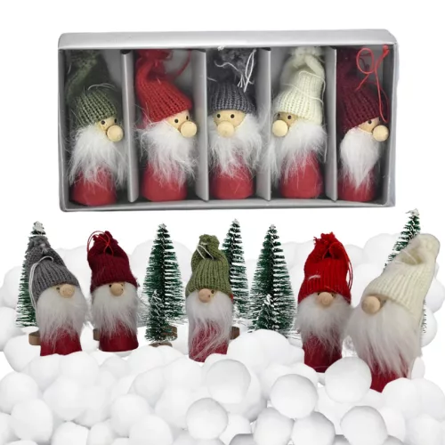 Kötött sapkás manók 5db/doboz