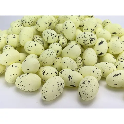 Festett polisztirol tojás természetes színek 3cm x 4cm 120db/csomag - sárga OKOSÁR!