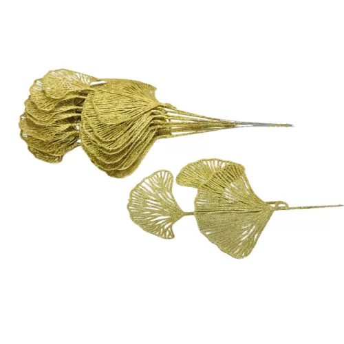 Gingko levél csillámos arany 10db/csomag