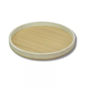 Fa tálca 35cm fehér/natúr