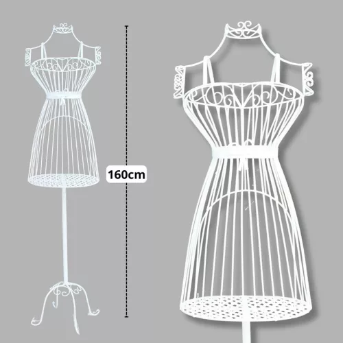 Fém próbababa - fehér 160cm