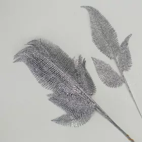 Csillámos toll levél ezüst  10db/csomag 