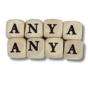    Nyomtatott fa  dobókocka natúr - ANYA felirattal 2szett/csomag