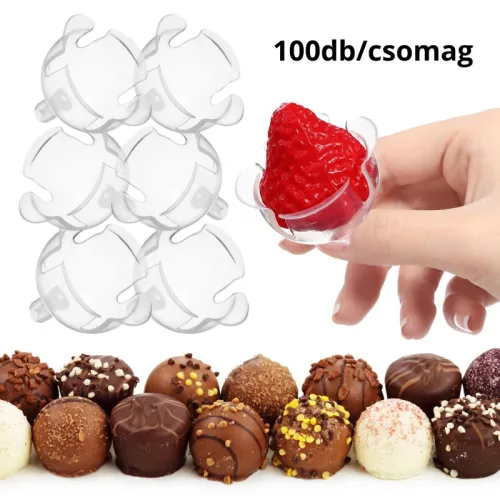 Bonbon tartó félgömb pálcázható opálos 4cm 100db/csomag OKOSÁR!