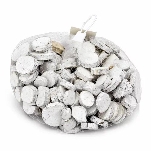 Fehér fakorongok vegyes 1-6cm 0,5kg