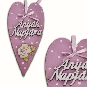 Anyák napi díszített szív "Anyák napjára"