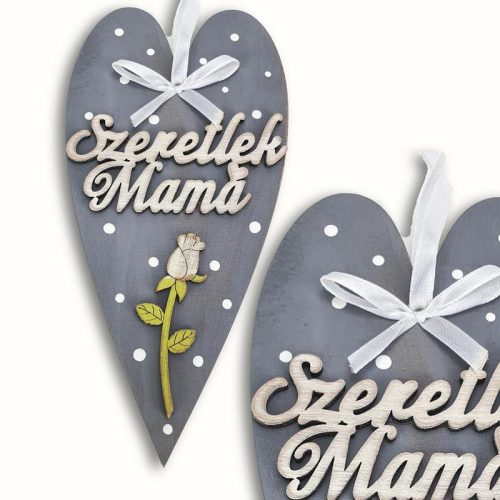 Anyák napi díszített szív "Szeretlek mama"