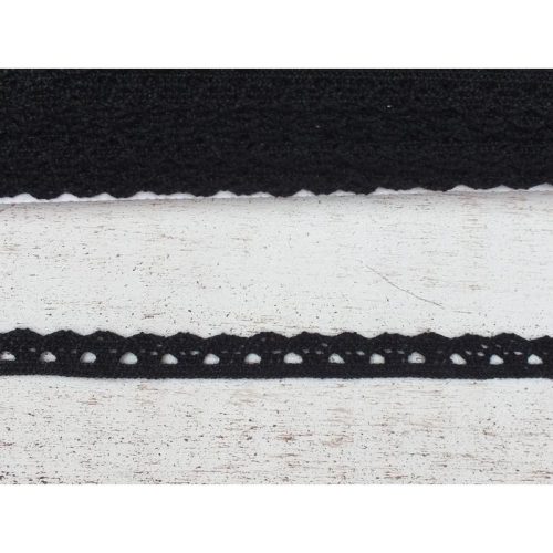 Fekete pamut csipke 1cm*2méter