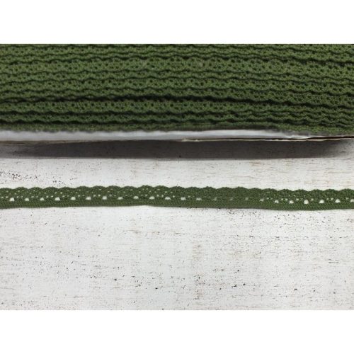 Fenyőzöld pamut csipke 1cm*2méter