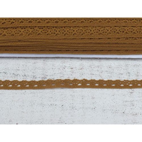 Okker pamut csipke 1cm*2méter
