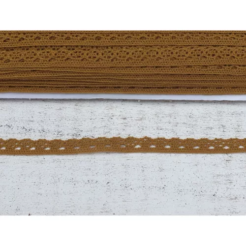 Okker pamut csipke 1cm*91,4méter