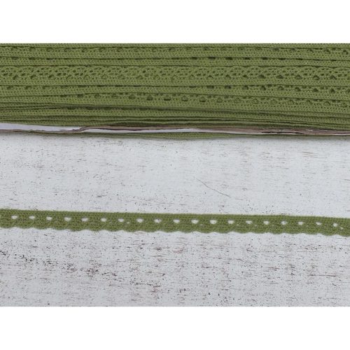 Oliva pamut csipke 1cm*2méter
