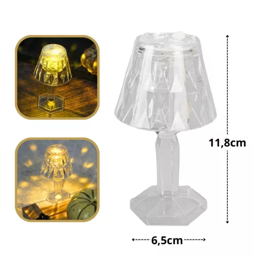 Mini asztali lámpás meleg fehér fény