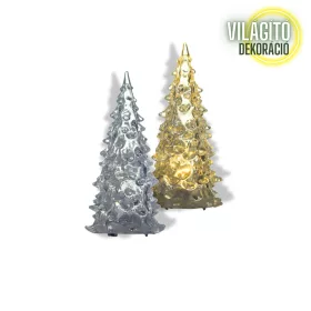 Akril mini karácsonyfa - világítós 12cm