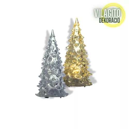 Akril mini karácsonyfa - világítós 12cm