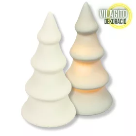 Világító porcelán fenyő 13cm