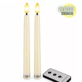   Led vacsoragyertya 2db - krém - élethű láng/időzítős 27cm