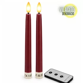 Led vacsoragyertya 2db - bordó - élethű láng/időzítős