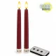 Led vacsoragyertya 2db - bordó - élethű láng/időzítős