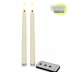   Led vacsoragyertya 2db - fehér - élethű láng/időzítős 