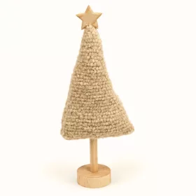  Püss fenyő fa talpon 38cm bézs