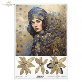 Rizspapír decoupage-hoz személy növény A4