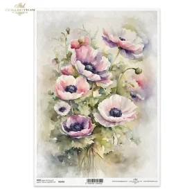 Rizspapír decoupage-hoz virág virágcsokor A4