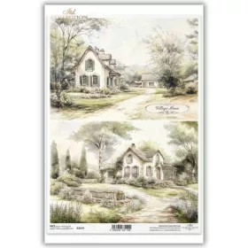 Rizspapír decoupage-hoz vintage cottage otthon A4
