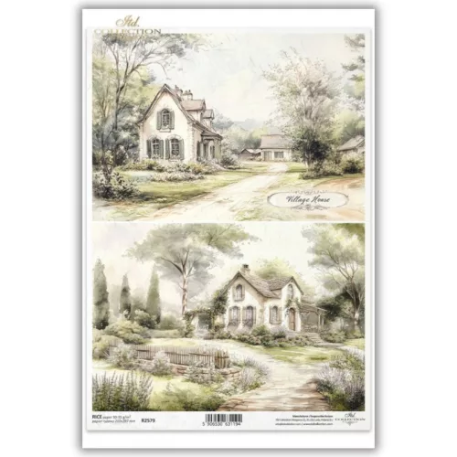 Rizspapír decoupage-hoz vintage cottage otthon A4