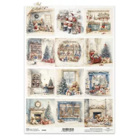 Rizspapír decoupage-hoz telapó mikulás ajándékok A4