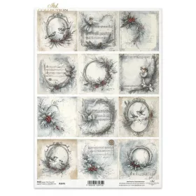 Rizspapír decoupage-hoz vintage keretek A4