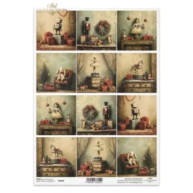 Rizspapír decoupage-hoz vintage ajándék figurák A4