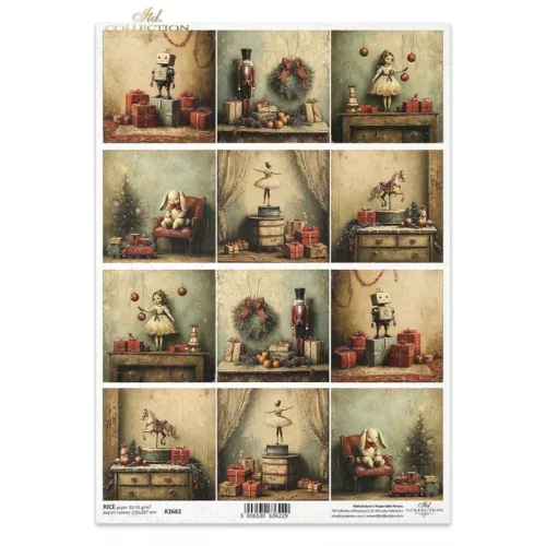 Rizspapír decoupage-hoz vintage ajándék figurák A4