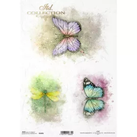 Rizspapír decoupage-hoz pillangók A4