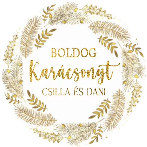 Matrica - Egyedi szöveggel ellátott, személyre szabott, karácsonyi matrica