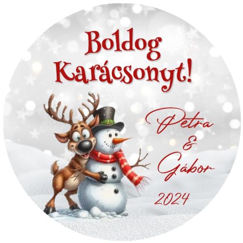 Matrica - Egyedi szöveggel ellátott, személyre szabott, karácsonyi matrica