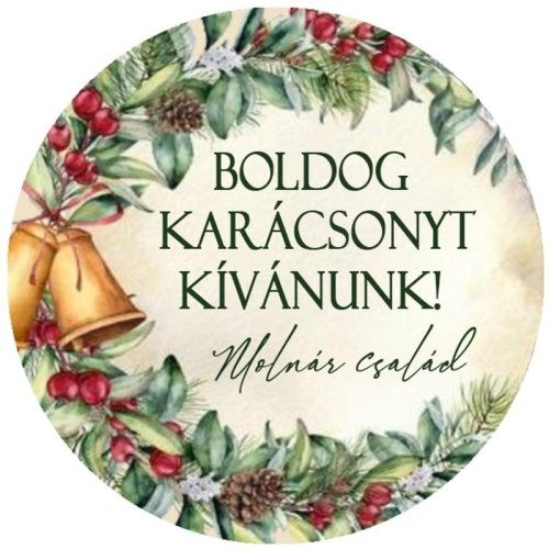 Matrica - Egyedi szöveggel ellátott, személyre szabott, karácsonyi matrica