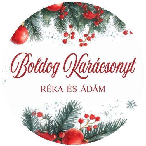 Matrica - Egyedi szöveggel ellátott, személyre szabott, karácsonyi matrica