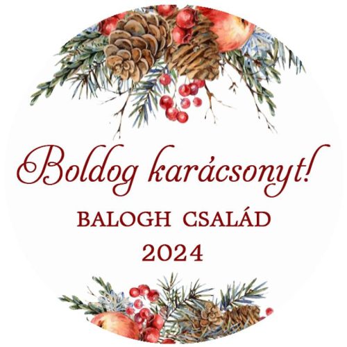 Matrica - Egyedi szöveggel ellátott, személyre szabott, karácsonyi matrica