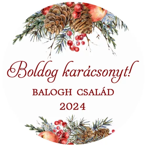 Matrica - Egyedi szöveggel ellátott, személyre szabott, karácsonyi matrica