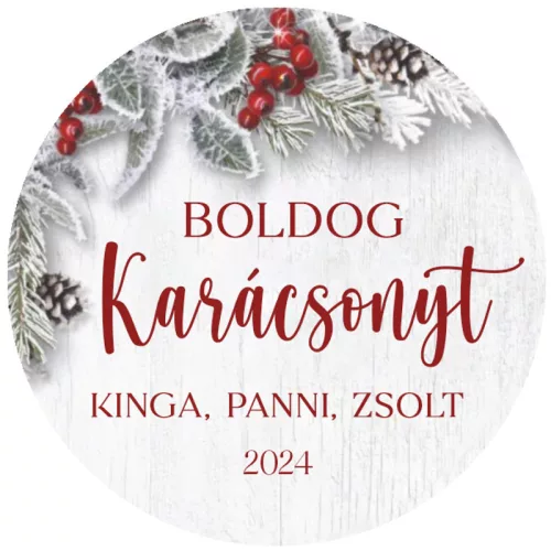 Matrica - Egyedi szöveggel ellátott, személyre szabott, karácsonyi matrica