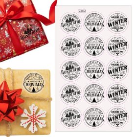 Matrica - Átlátszó karácsonyi matrica 15db/lap